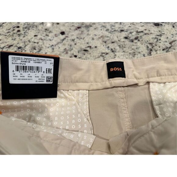 BOSS Men's Slim-Fit Tapered Cotton Blend Trousers - Picture 6 of 9